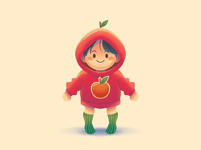 I am an apple apple avatar cartoon children cute funnel funny happy hoodie jacket kids kids illustration love mascot orange play red smile