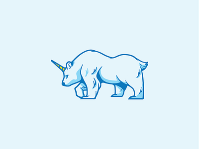 Unicorn't bear brand ice icon illustration logo mascot unicorn