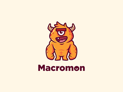 Macromon! animal app branding cartoon child cute design dog emblem friend fun happy illustration kids logo love mascot sketch ui ux