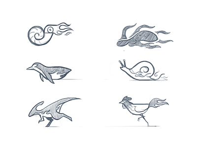 animal racing animal cartoon chicken dinosaurs fast fire illustration kids logo mascot octopus pencil penguin race racing run sea sketch snail squid