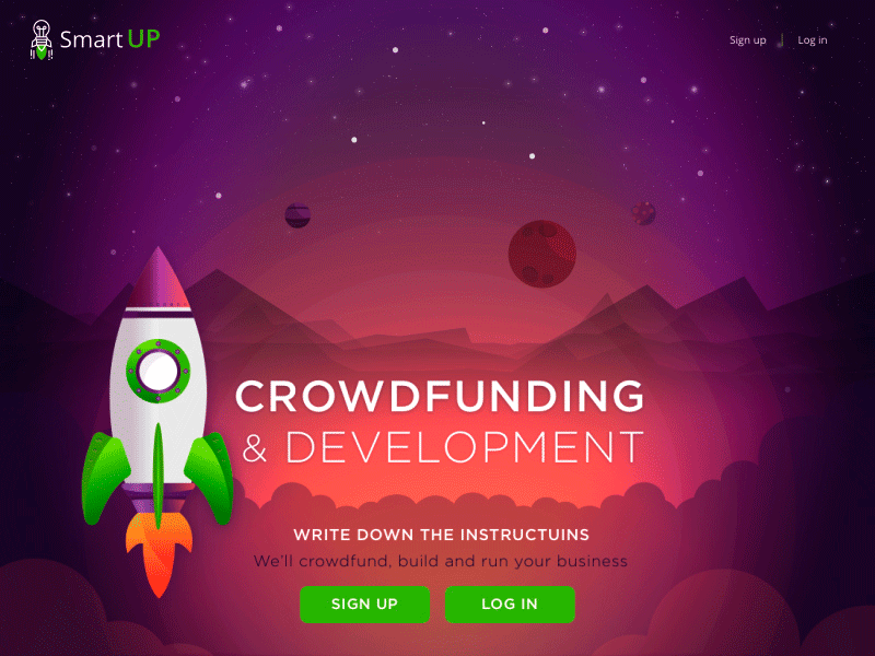 SmartUP business dark finance flat gif landing product startup ui ux web