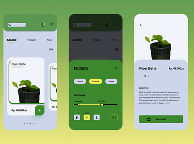 Plant Shop Mobile App UI Design Concept app design graphic design ui visual design