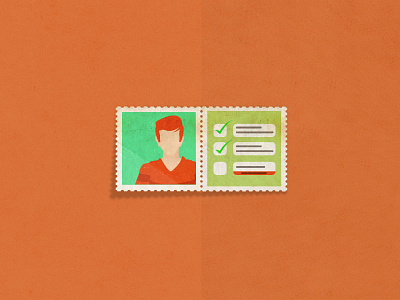 Stamps - Profile photo and information grunge illustration paper stamps