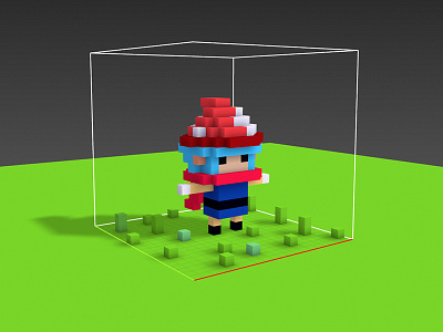 Mushroom Blue (Voxel) 3d art pixel voxel