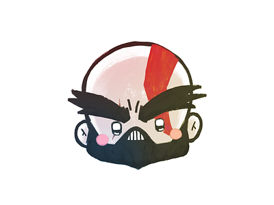 Angry Kami-chama apple pencil chibi god of war ipad pro kratos playstation 4 procreate video game