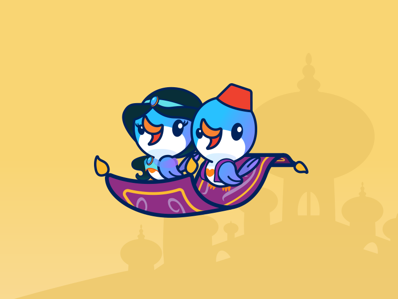 Fantas-pip Point of View digital art fanart art illustration illustrator magic carpet disney mascot design jasmine aladdin mascot