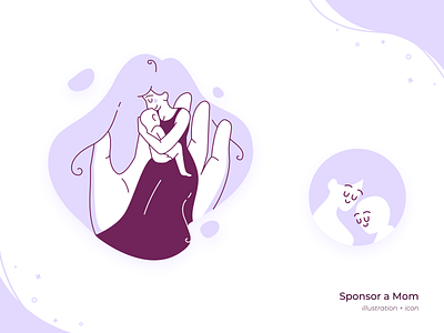 Sponsor a Mom Illustration + Icon