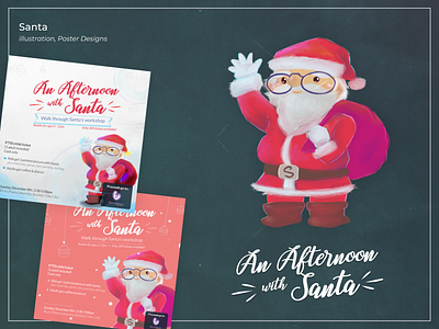 An Afternoon with Santa: Concept 2 [Design + Illustration] christmas christmas flyer digital art digital painting flyer illustration poster procreate santa clause