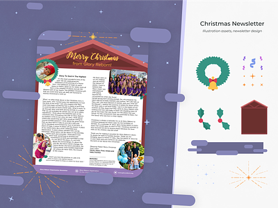 Christmas Newsletter [Design + Illustration] christmas design digital news digital newsletter illustration illustrator illustrator cc manger merry christmas newsletter newspaper