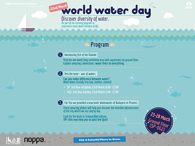 World Water Day poster for Tata Consultancy Services illustration poster typo water