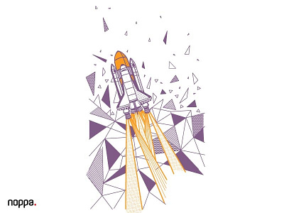 wall graphic plan for Hinora awesome doodle graphic illustration space shuttle vector graphic