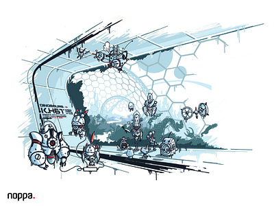 Illustration for Skyscanner - final version illustration maschine robot