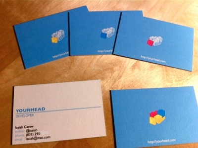 New YourHead Cards business card logo moo