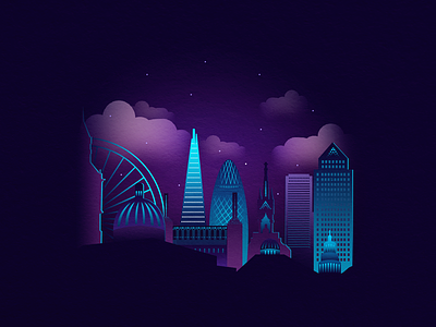 London architecture britain building city england eye gherkin illustration lights london night vector
