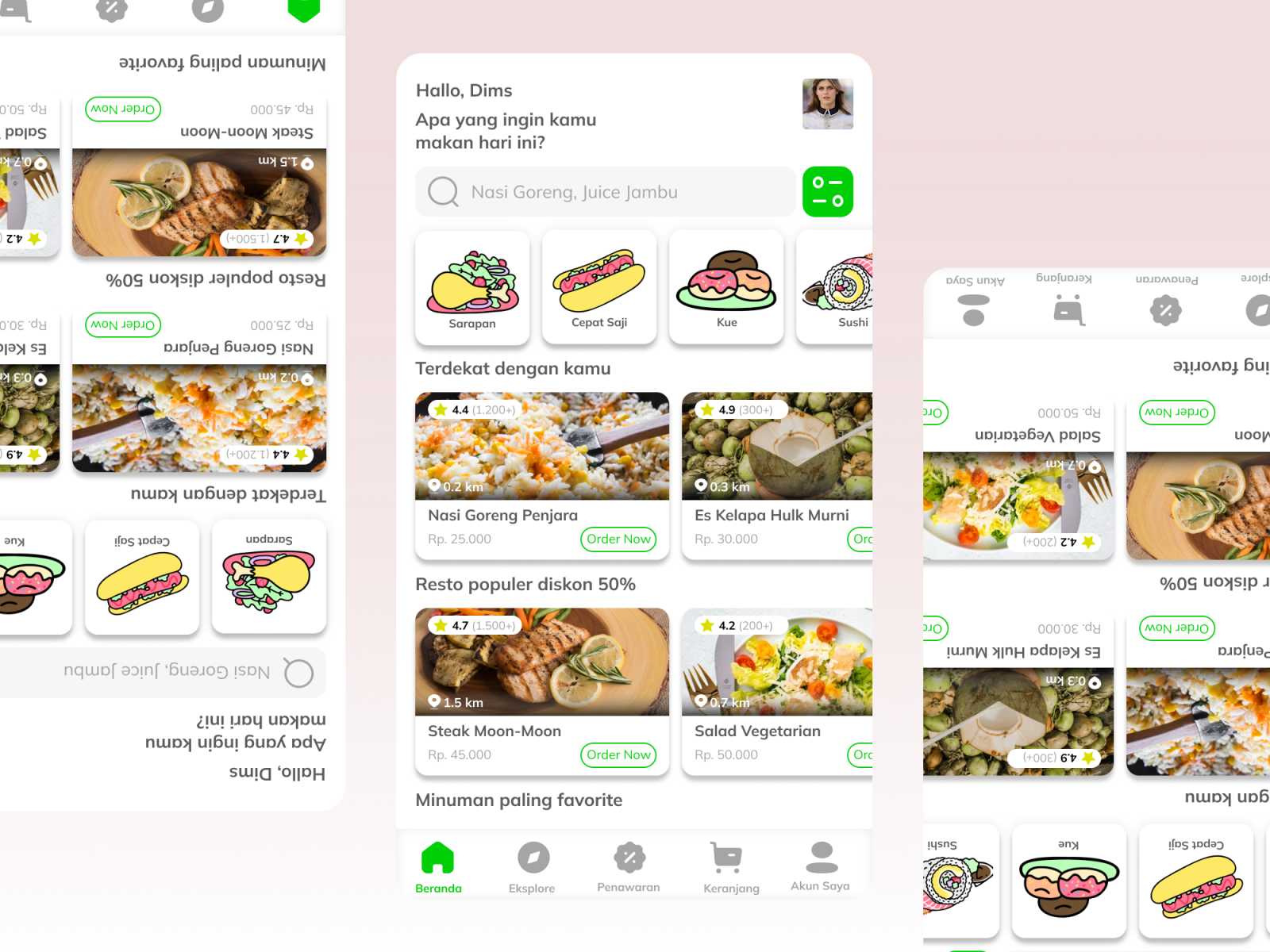 Delivery Food Design by Dhimas Ishlah Saputra on Dribbble