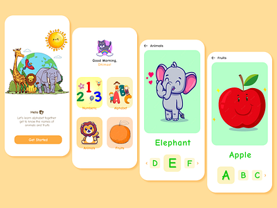 Kids Education App : Alphabet App for Kids landingpage logo ui ux