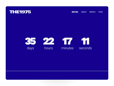 Countdown Timer daily 100 challenge design the1975 ui ux web