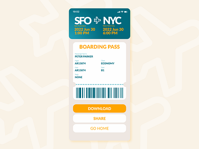 Boarding Pass daily 100 challenge daily ui 024 design mobile ui ux