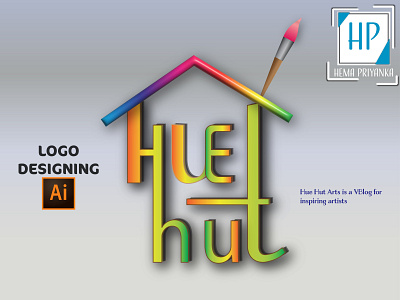 Hue Hut Arts Logo illustration logo vector