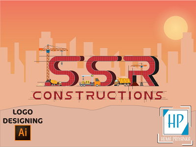 SSR Constructions Logo construction logo illustration logo vector