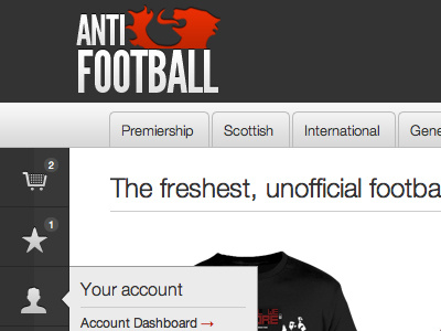 Anti-Football UI branding ecommerce magento store ui web