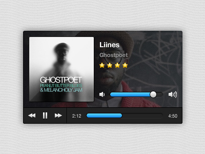 Free Mini Music Player (psd included) music player ui interface widget audio free psd