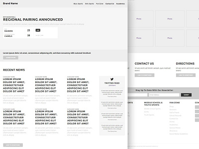 Wireframe camels home page kentucky news school scores social media sport sports story twitter wireframe