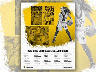 Basketball Poster basketball branding facebook graphic graphic design high school photoshop poster schedule social media sport sports twitter website white yellow