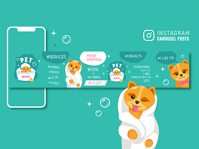 Instagram Carousel Posts for Grooming Salon app branding design graphic design illustration instagram social media typography vector