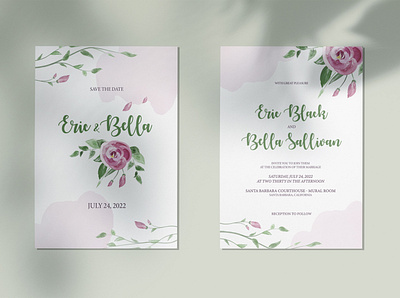 Watercolor Wedding Invitation Card design graphic design illustration invitation card watercolor design wedding design