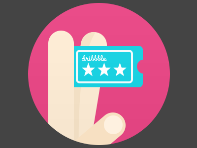 Dribbble Giveaway dribbble entertainment fingers flat giveaway solid star ticket