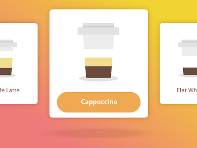 Coffeeccino app cappuccino coffee coffee interface flat white latte mobile product select ui