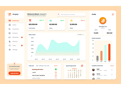 Dashboard for store owners app branding colour dashboard design figma graph graphic design illustration logo online market owners profile shop shopping ui ux vector