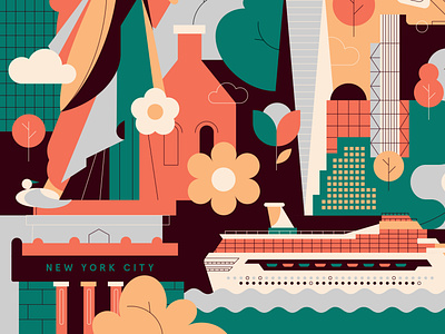 New York City city geometry illustration newyork ny nyc transport travel usa