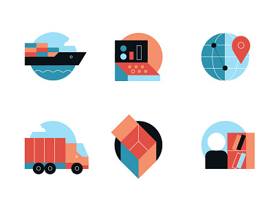 Logistic Icons cargo icons logistic ship transport