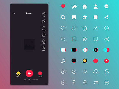 Flat design app concept app creative icon icon set illustration illustrator pictogram screen social app sound trendy