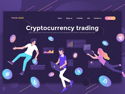 Cryptocurrency trading landing page
