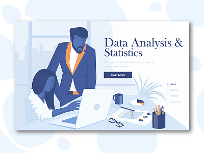 Data Analysis concept branding business creative design development illustration landing man page template ui vector web woman