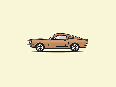 My wife's illustration :) car flat ford illustration line muscle musclecar mustang