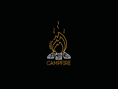 Campfire icon campfire camping fire icon line. flat outline