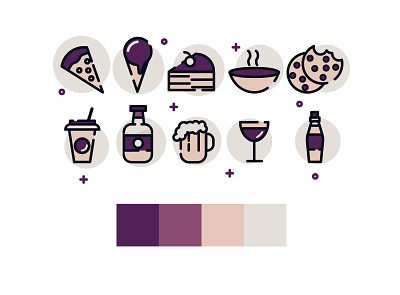 Icons design drink flat flatline food icon icons line logo vector