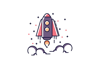 Rocket cosmos design flat flatline icon icons illustration illustrator line logo rocket vector