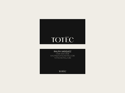 Totec Hotel Business Card branding business business card card cards design icon identity logo minimal type typography