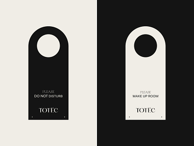 Totec Hotel Door Hanger Design branding branding design design door font hanger hotel icon identity logo minimal studio type typography vaicius vilius