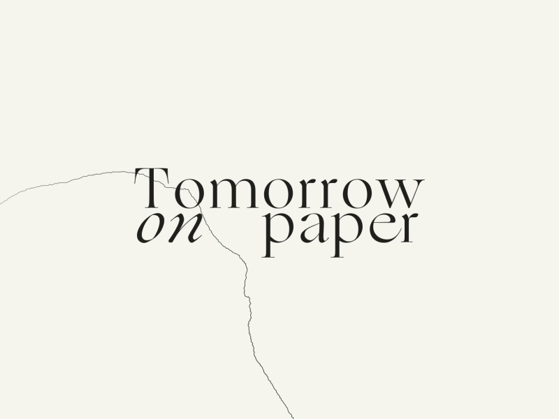 Tomorrow On Paper Logo Preloader animation branding design font gif icon interaction loader logo minimal paper pre loader preloader serif type typeface typography ui web website