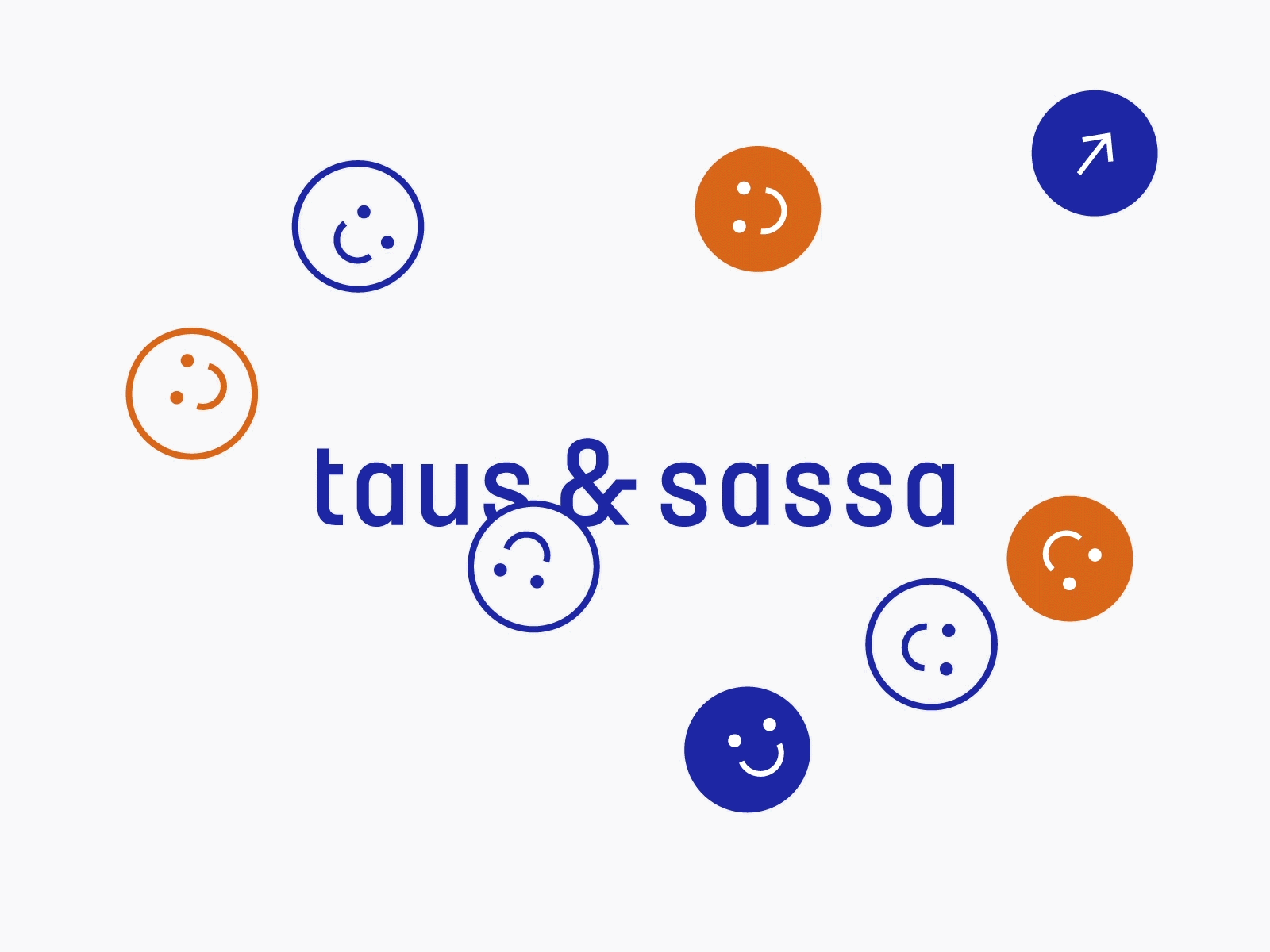 taus & sassa Branding Animation after effects agency animation blue brand branding cute design emoji flat icon identity illustration logo loop orange smile type typography wiggle
