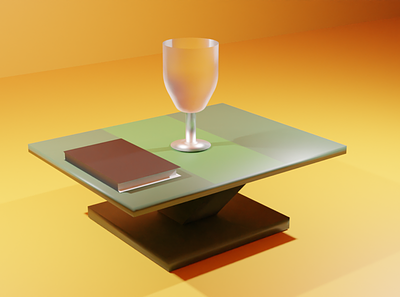 Glass with Table-Blender Drawing 3d animation blender branding graphic design vector