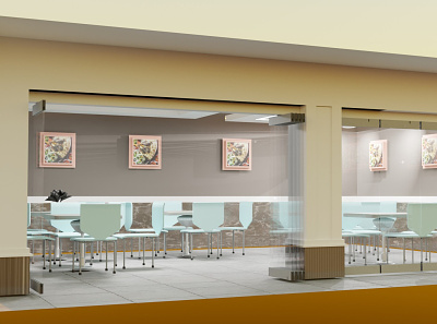Restaurant Drawing in Blender animation branding design graphic design illustration motion graphics ui ux