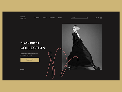 Study case for Dresses online-shop black clothes design figma graphic design landing online shop ui ux