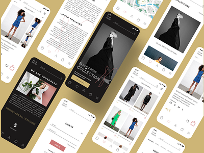Study case for Dresses online-shop app branding delivery design figma graphic design logo ui ux